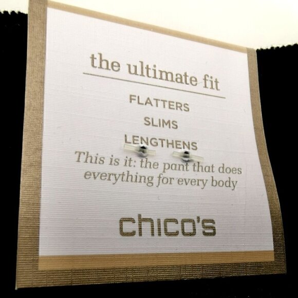 NWT Chico's Women's 1.5R Mid Black Corduroy Pants - Picture 12 of 14